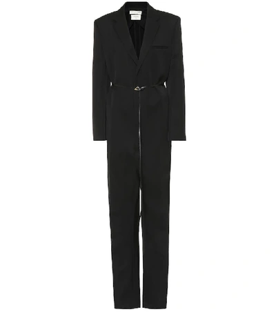 Bottega Veneta Notch-lapel Wool Tuxedo Jumpsuit In Black