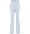 RED VALENTINO HIGH-RISE FLARED COTTON-BLEND PANTS,P00444936