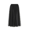Red Valentino Redvalentino Dotted Tulle Midi Skirt In Black