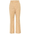 ACNE STUDIOS STRIPED HIGH-RISE FLARED WOOL PANTS,P00447155