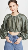 AJE EUCALYPT BLOUSON CROP BLOUSE