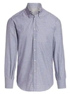 Brunello Cucinelli Gingham Shirt In Grey