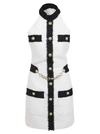 BALMAIN WHITE AND BLACK TWEED DRESS,11202383