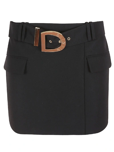 Balmain Short Skirt In Pa Noir