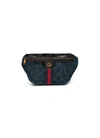 Gucci Blue Gg Velvet Belt Bag In Blue