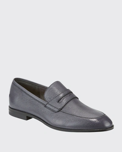 Bally Men's Webb Deer Leather Penny Loafers In Gray