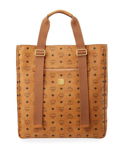 Mcm Men's Klassik Visetos Tote Bag In Brown