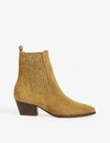 SANDRO Almond-toe suede ankle boots,36564182