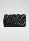 Nancy Gonzalez Large Woven Python Frame Clutch Bag In Black