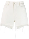 STELLA MCCARTNEY WHITE HIGH-WAISTED DENIM SHORTS,600452 SNH50