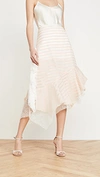 ANAIS JOURDEN Sheer Striped Lace Skirt with Side Ruffles