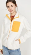 Tory Sport Sherpa Shell-trimmed Fleece Jacket In Ivory