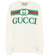 GUCCI OVERSIZED LOGO COTTON SWEATSHIRT,P00436367