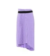 Balenciaga Asymmetric Pleated Crepe Midi Skirt In Purple