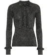 DOLCE & GABBANA RIBBED-KNIT METALLIC TOP,P00442404