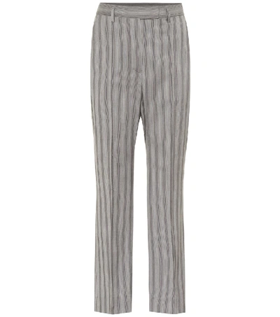 Acne Studios Patrina High-rise Pinstriped Wool Trousers In Grey