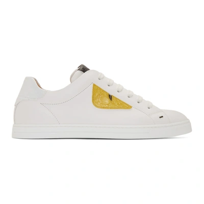 Fendi White Leather Bag Bugs Sneakers