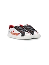 DOLCE & GABBANA AMORE PATCH-EMBROIDERED SNEAKERS