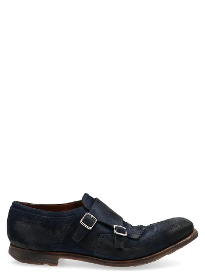 Church's Monk Strap Brogues In Blue