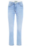 KENZO KENZO TIGER PATCH CONTRAST STRAIGHT LEG JEANS