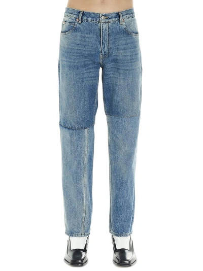 Martine Rose Panelled Straight-leg Jeans In Blue