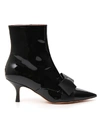 ROCHAS ROCHAS POINTED TOE BOW DETAIL ANKLE BOOTS
