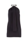 SAINT LAURENT SAINT LAURENT HALTER NECK FITTED DRAPED DRESS