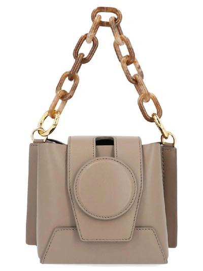 Yuzefi Daria Leather Top Handle Bag In Grey