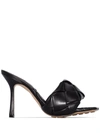 Bottega Veneta Bv Lido 120mm Intrecciato Sandals In Black