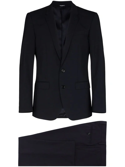 Dolce & Gabbana Single Breasted Tailored Suit In Blue