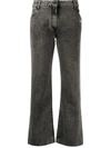Off-white Cropped Leg Mid-rise Jeans In Black