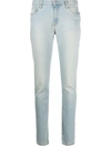 Off-white Embroidered Details Skinny Jeans In Blue