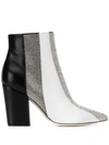 SERGIO ROSSI PANELLED CHUNKY-HEEL ANKLE BOOTS