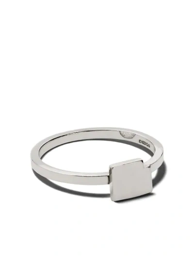 Alexandra Jefford 18kt Gold Geometric Motif Ring In Grey