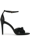 SANDRO EMBOSSED LEATHER SANDALS