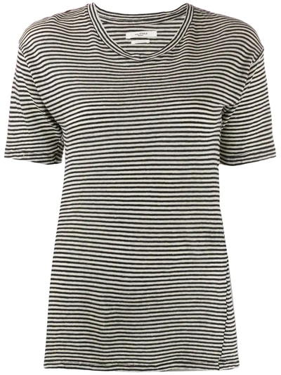 Isabel Marant Étoile Andreia Striped T-shirt In Ecru And Black In Beige