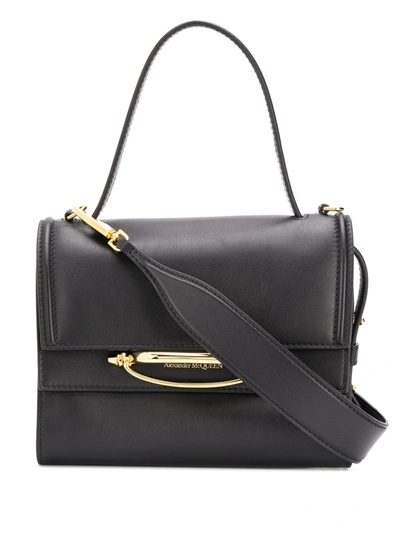 Alexander Mcqueen The Story Leather Tote Bag In Black
