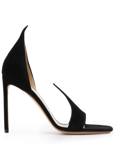 Francesco Russo Slip-on Stiletto Sandals In Black