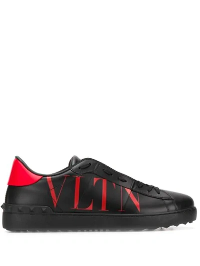 Valentino Garavani Vltn Open Sneakers In Black/pure Red
