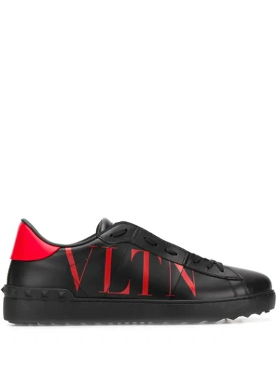 Valentino Garavani Vltn Open Trainers In Black/red