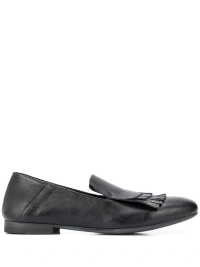 Officine Creative Lila Glitter-fringed Loafers In Black