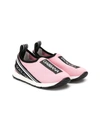Dolce & Gabbana Sorrento Logo-tape Slip-on Sneakers In Pink
