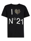 N°21 Graphic-print Crew Neck T-shirt In Black