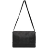 Bottega Veneta Intrecciato Medium Leather Messenger Bag In Black