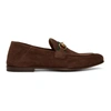 GUCCI BROWN SUEDE HORSEBIT LOAFERS