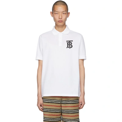 Burberry 白色 Winford Polo 衫 In White