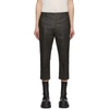 RICK OWENS GREY SLIM ASTAIRES CROPPED TROUSERS