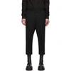 RICK OWENS RICK OWENS BLACK ASTAIRES CROPPED TROUSERS