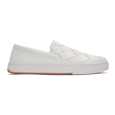 Bottega Veneta White Maxi Intrecciato Slip-on Sneakers