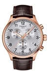 TISSOT CHRONO XL COLLECTION CHRONOGRAPH LEATHER STRAP WATCH, 45MM,T1166173603700